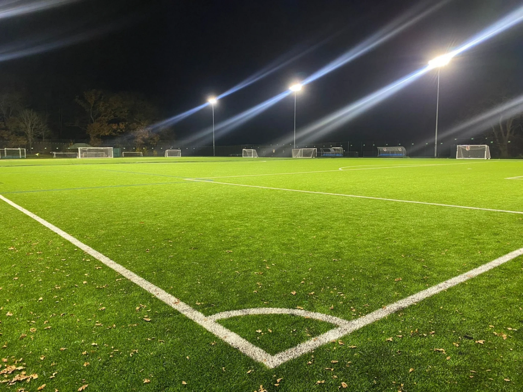 Beaumont School 3G pitch under floodlights